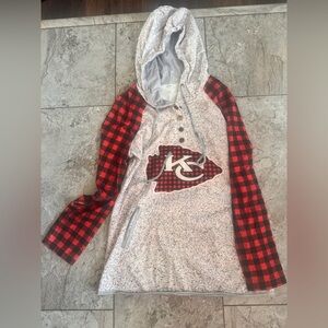Size small KC Chiefs women’s plaid hoodie